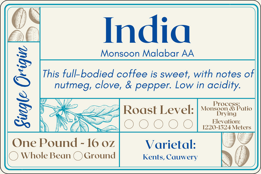 India Monsoon Malabar – Low-Acidity Coffee