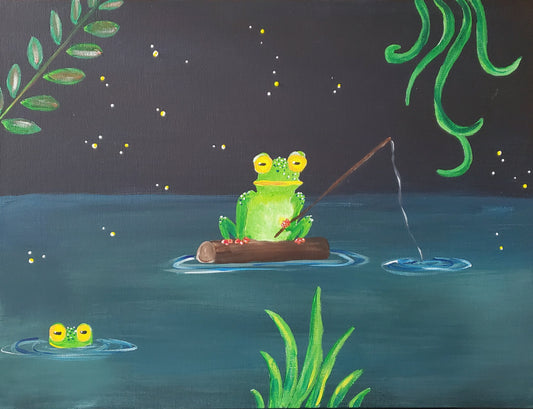 Coffee & Paint Class "Fishing Frogs" May 24th - 3:00-5:00pm